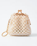 Monedero en perlas beige