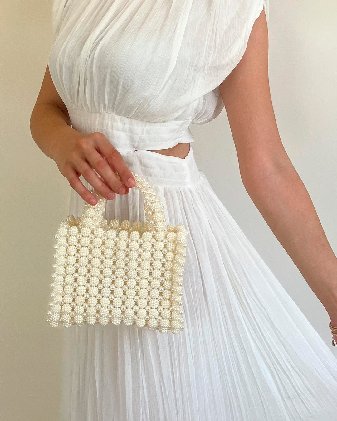 Bolso en perla mora beige