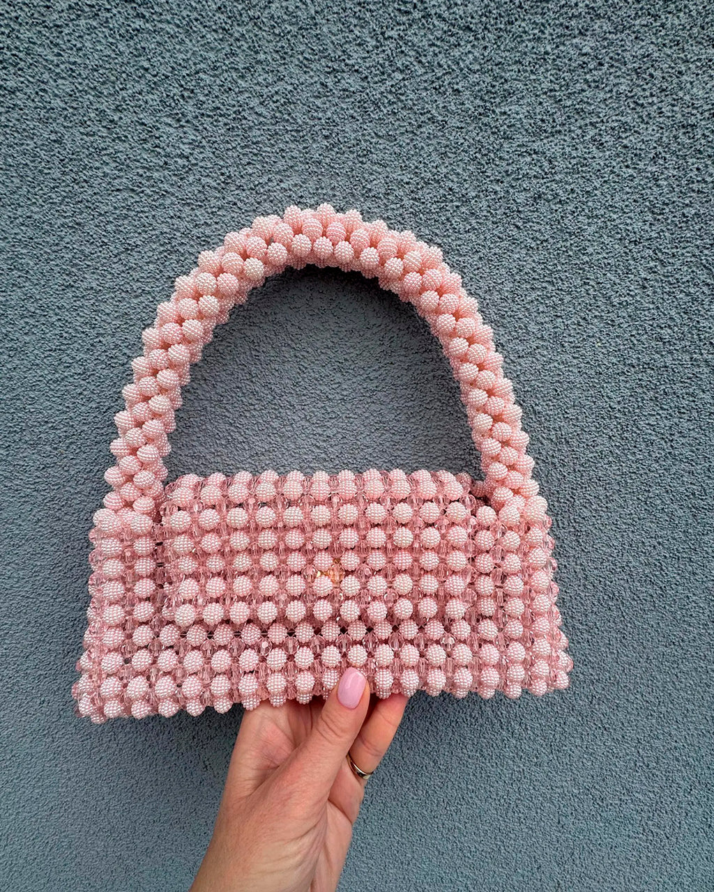 Bolso en perla mora rosa